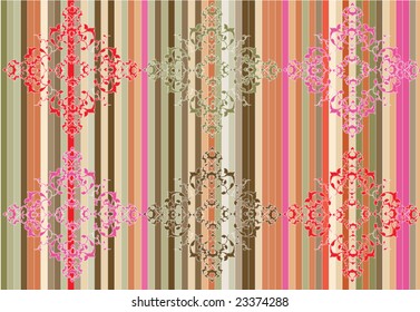 Antique ottoman grungy wallpaper vector tile design