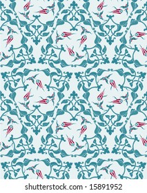 Antique ottoman seamless wallpaper vector design