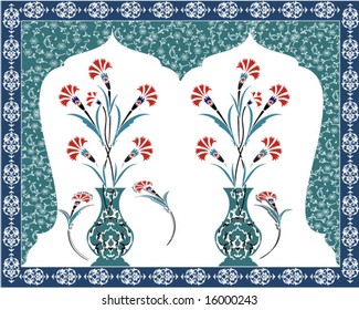 Antique ottoman seamless wallpaper vector design