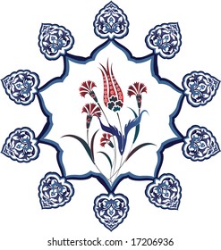 Antique ottoman turkish vector tile design
