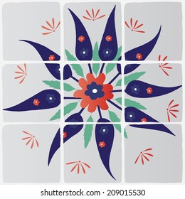 Antique ottoman Turkish vector tile design 