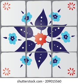 Antique ottoman Turkish vector tile design 