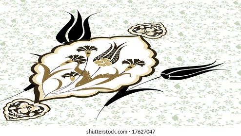 Antique ottoman wallpaper vector design