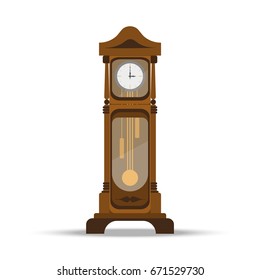 Antique outdoor clock in retro style. Illustration for web design