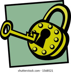 Antique Padlock Key Stock Vector (Royalty Free) 1568521 | Shutterstock