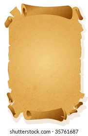 Antique paper scroll. Vector.