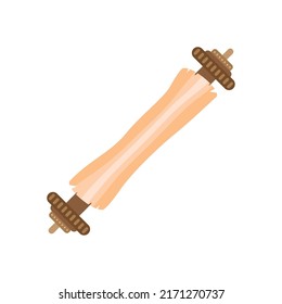 antique papyrus roll isolated icon
