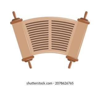 plano de icono de rollo de pergamino antiguo