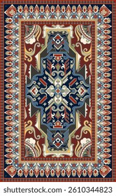 Antique pattern carpet, ethnic tribal carpet