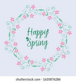 Antique Pattern of leaf and wreath frame, for happy spring greeting card design. Vector