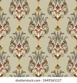 Antique pattern, vintage Baroque style combined with Louis patterns. on a light background Seamless for digital printing, textiles, wallpapers.