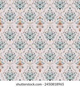 Patrón antiguo, estilo barroco vintage combinado con patrones de Louis. sobre un fondo claro Sin fisuras para impresión digital, textiles, Fondos de pantalla.