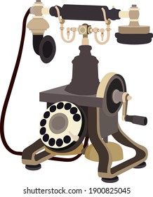 ilustración gráfica vectorial de teléfono antiguo