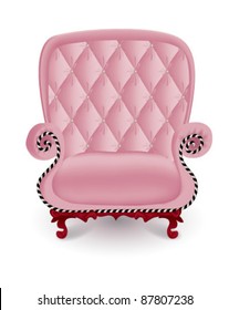 antique pink armchair