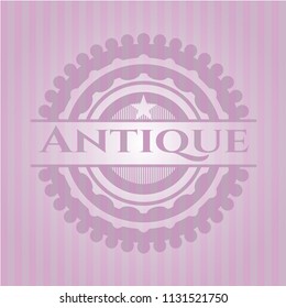 Antique pink emblem. Retro