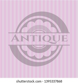 Antique pink emblem. Vector Illustration. Detailed.