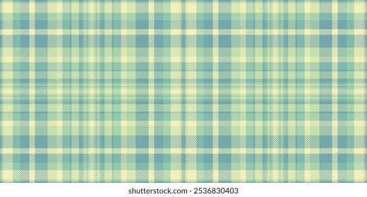 Antique plaid pattern fabric, drawing vector check background. Holiday textile tartan texture seamless in light and cyan colors.