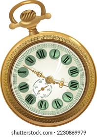 Antique pocket watch. Decorative dial. Retro pocket watch