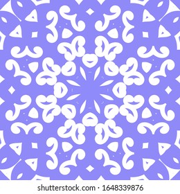 Antique portuguese azulejo ceramic. Colored design. Vector seamless pattern flyer. Blue floral and abstract decor for scrapbooking, smartphone cases, T-shirts, bags or linens.