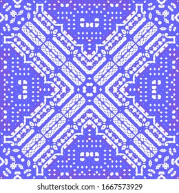 Antique portuguese azulejo ceramic. Colored design. Vector seamless pattern flyer. Blue floral and abstract decor for scrapbooking, smartphone cases, T-shirts, bags or linens.