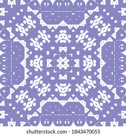 Antique portuguese azulejo ceramic. Colored design. Vector seamless pattern flyer. Blue floral and abstract decor for scrapbooking, smartphone cases, T-shirts, bags or linens.