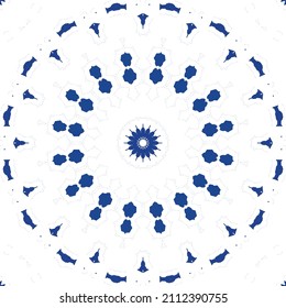 Antique portuguese azulejo ceramic. Creative design. Vector seamless pattern collage. Blue floral and abstract decor for scrapbooking, smartphone cases, T-shirts, bags or linens.