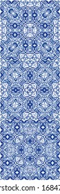Antique portuguese azulejo ceramic. Graphic design. Vector seamless pattern template. floral and abstract decor for scrapbooking, smartphone cases, T-shirts, bags or linens.