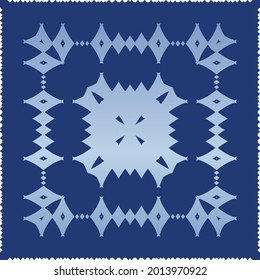 Antique portuguese azulejo ceramic. Graphic design. Vector seamless pattern texture. Blue floral and abstract decor for scrapbooking, smartphone cases, T-shirts, bags or linens.
