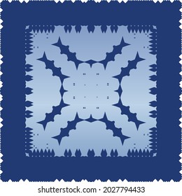 Antique portuguese azulejo ceramic. Graphic design. Vector seamless pattern texture. Blue floral and abstract decor for scrapbooking, smartphone cases, T-shirts, bags or linens.