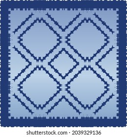 Antique portuguese azulejo ceramic. Graphic design. Vector seamless pattern texture. Blue floral and abstract decor for scrapbooking, smartphone cases, T-shirts, bags or linens.