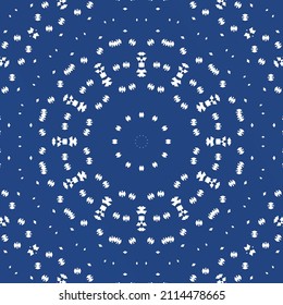 Antique portuguese azulejo ceramic. Hand drawn design. Vector seamless pattern template. Blue floral and abstract decor for scrapbooking, smartphone cases, T-shirts, bags or linens.