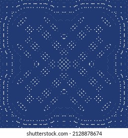 Antique portuguese azulejo ceramic. Hand drawn design. Vector seamless pattern template. Blue floral and abstract decor for scrapbooking, smartphone cases, T-shirts, bags or linens.