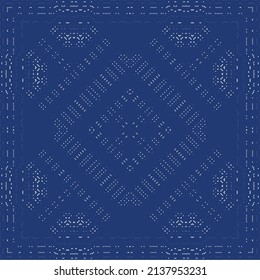 Antique portuguese azulejo ceramic. Hand drawn design. Vector seamless pattern template. Blue floral and abstract decor for scrapbooking, smartphone cases, T-shirts, bags or linens.