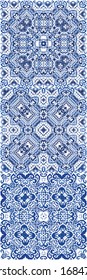 Antique portuguese azulejo ceramic. Modern design. Vector seamless pattern collage. floral and abstract decor for scrapbooking, smartphone cases, T-shirts, bags or linens.