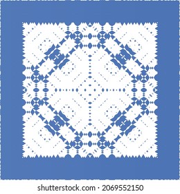 Antique portuguese azulejo ceramic. Original design. Vector seamless pattern illustration. Blue floral and abstract decor for scrapbooking, smartphone cases, T-shirts, bags or linens.