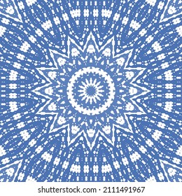 Antique portuguese azulejo ceramic. Original design. Vector seamless pattern theme. Blue floral and abstract decor for scrapbooking, smartphone cases, T-shirts, bags or linens.
