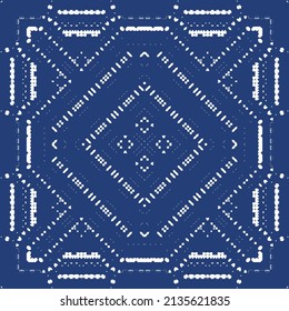 Antique portuguese azulejo ceramic. Original design. Vector seamless pattern theme. Blue floral and abstract decor for scrapbooking, smartphone cases, T-shirts, bags or linens.