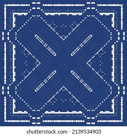Antique portuguese azulejo ceramic. Original design. Vector seamless pattern theme. Blue floral and abstract decor for scrapbooking, smartphone cases, T-shirts, bags or linens.