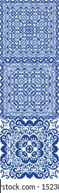 Antique portuguese azulejo ceramic. Vector seamless pattern template. Geometric design. floral and abstract decor for scrapbooking, smartphone cases, T-shirts, bags or linens.