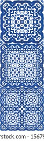 Antique portuguese azulejo ceramic. Vector seamless pattern template. Stylish design. floral and abstract decor for scrapbooking, smartphone cases, T-shirts, bags or linens.