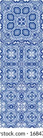 Antique portuguese azulejo ceramic. Vector seamless pattern flyer. Universal design. floral and abstract decor for scrapbooking, smartphone cases, T-shirts, bags or linens.