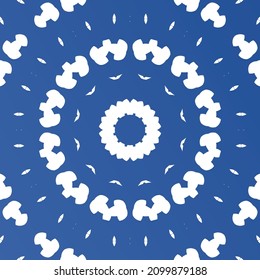 Antique portuguese azulejo ceramic. Vector seamless pattern collage. Colored design. Blue floral and abstract decor for scrapbooking, smartphone cases, T-shirts, bags or linens.
