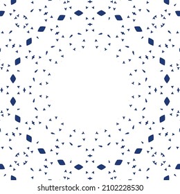 Antique portuguese azulejo ceramic. Vector seamless pattern collage. Kitchen design. Blue floral and abstract decor for scrapbooking, smartphone cases, T-shirts, bags or linens.