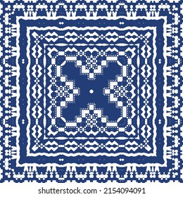 Cerámica de azulejo portugués antiguo. Afiche de patrones sin fisuras del vector. Diseño de colores. Decoración floral azul y abstracta para la reserva de recortes, estuches para smartphones, camisetas, bolsos o lino.