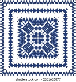 Cerámica de azulejo portugués antiguo. Afiche de patrones sin fisuras del vector. Diseño de colores. Decoración floral azul y abstracta para la reserva de recortes, estuches para smartphones, camisetas, bolsos o lino.