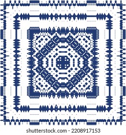 Cerámica de azulejo portugués antiguo. Afiche de patrones sin fisuras del vector. Diseño de colores. Decoración floral azul y abstracta para la reserva de recortes, estuches para smartphones, camisetas, bolsos o lino.