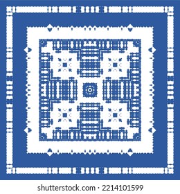 Cerámica de azulejo portugués antiguo. Collage de patrones sin fisuras del vector. Diseño de colores. Decoración floral azul y abstracta para la reserva de recortes, estuches para smartphones, camisetas, bolsos o lino.