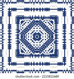 Cerámica de azulejo portugués antiguo. Afiche de patrones sin fisuras del vector. Diseño de colores. Decoración floral azul y abstracta para la reserva de recortes, estuches para smartphones, camisetas, bolsos o lino.