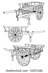 Antique Pushcart Vector 01