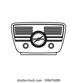 Antique radio stereo icon vector illustration graphic design